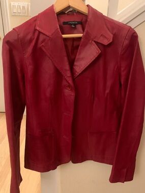Red Leather Blazer